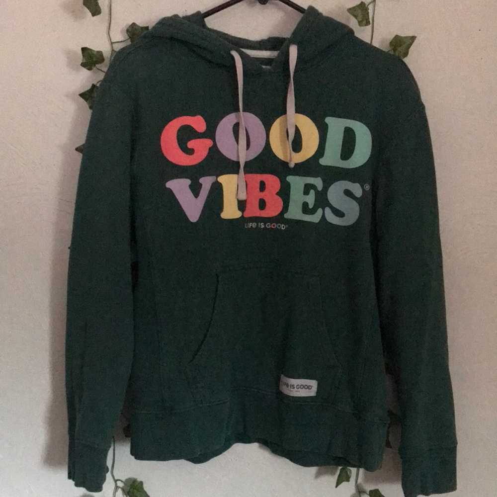 Green 'Good Vibes' Hoodie